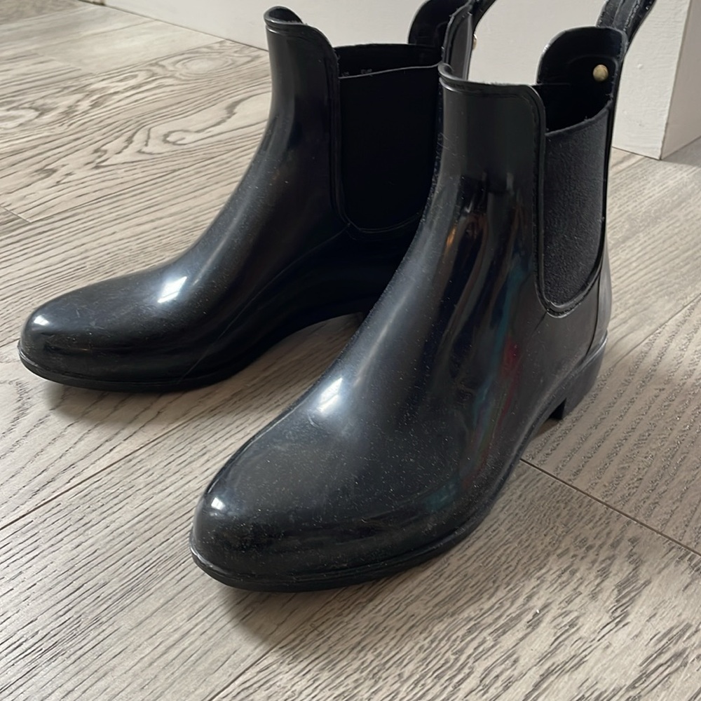 Sam Edelman shiny black rain booties - Picture 2 of 7